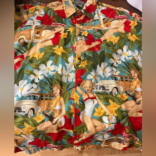 Men's Tropical Print Shirt - High Seas