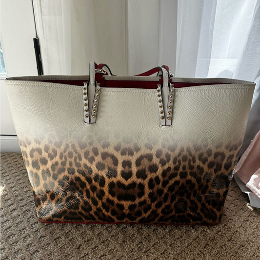 **RARE** AUTH CHRISTIAN LOUBOUTIN AMBRE LEOPARD TOTE BAG