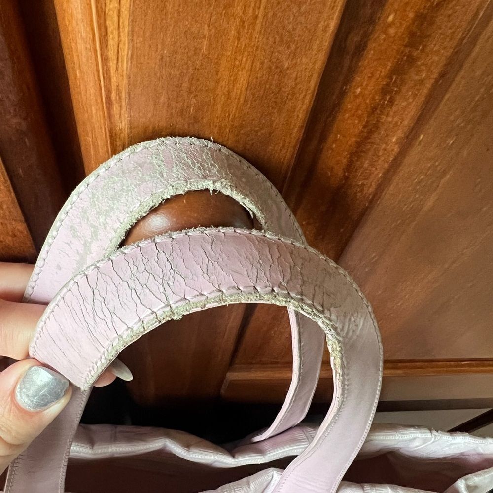 AUTH CHANEL PINK CLOTH TOTE BAG