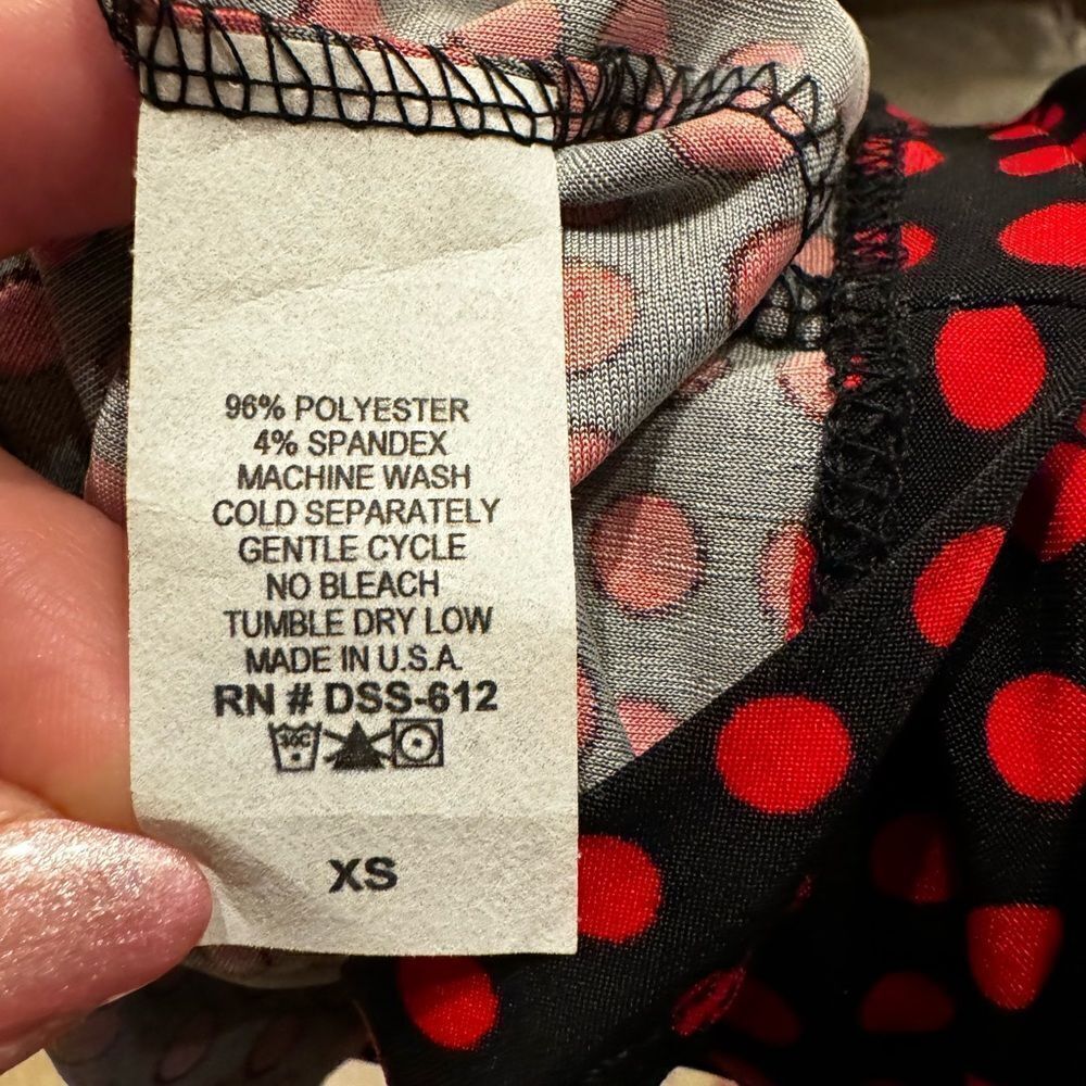 VERONICA M Red Polkadot Midi Dress XS