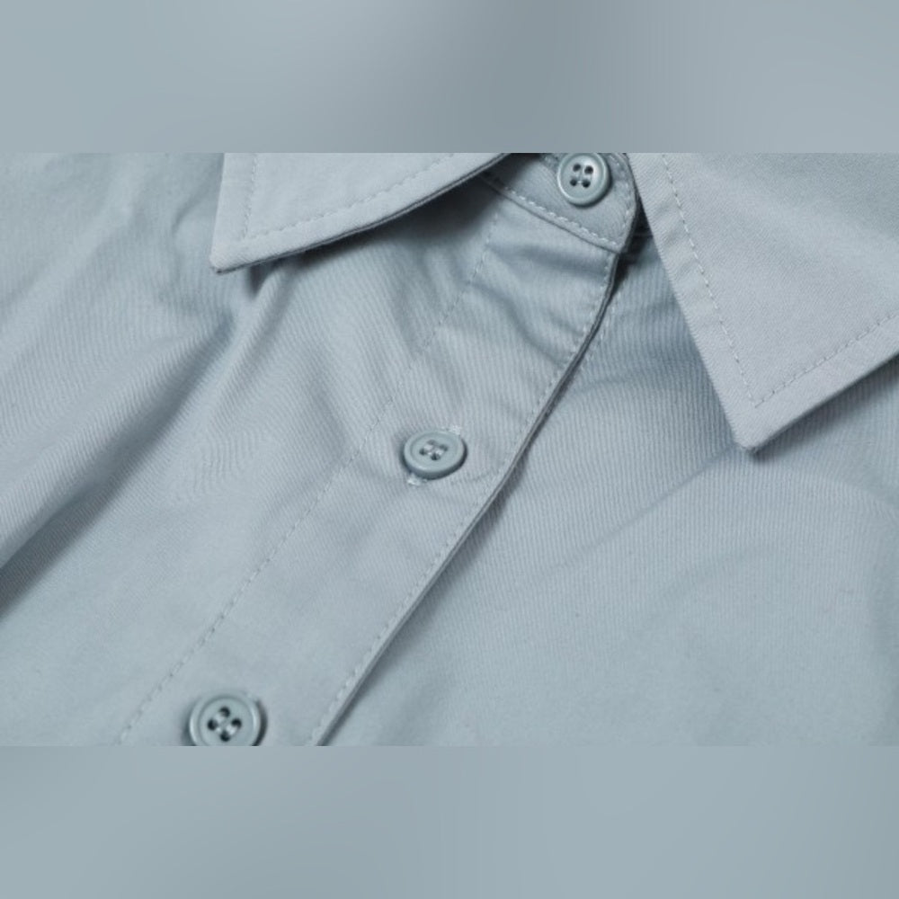 Sky Blue Double-Belted Button Down Shirt