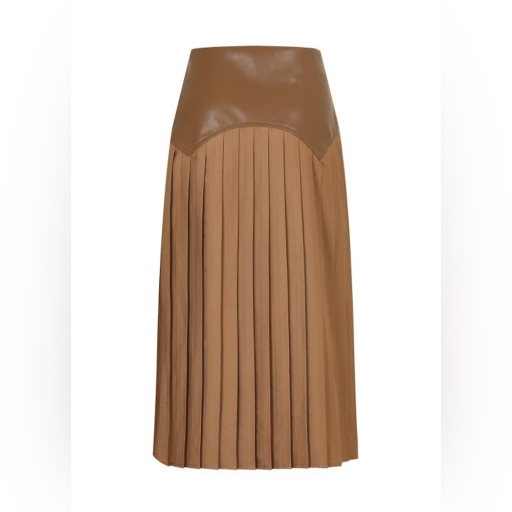 60’s Vibes Pleated Skirt- Cafe
