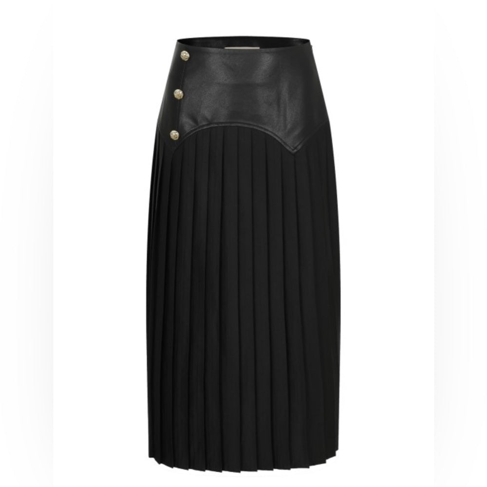 60’s Vibes Pleated Skirt- Black