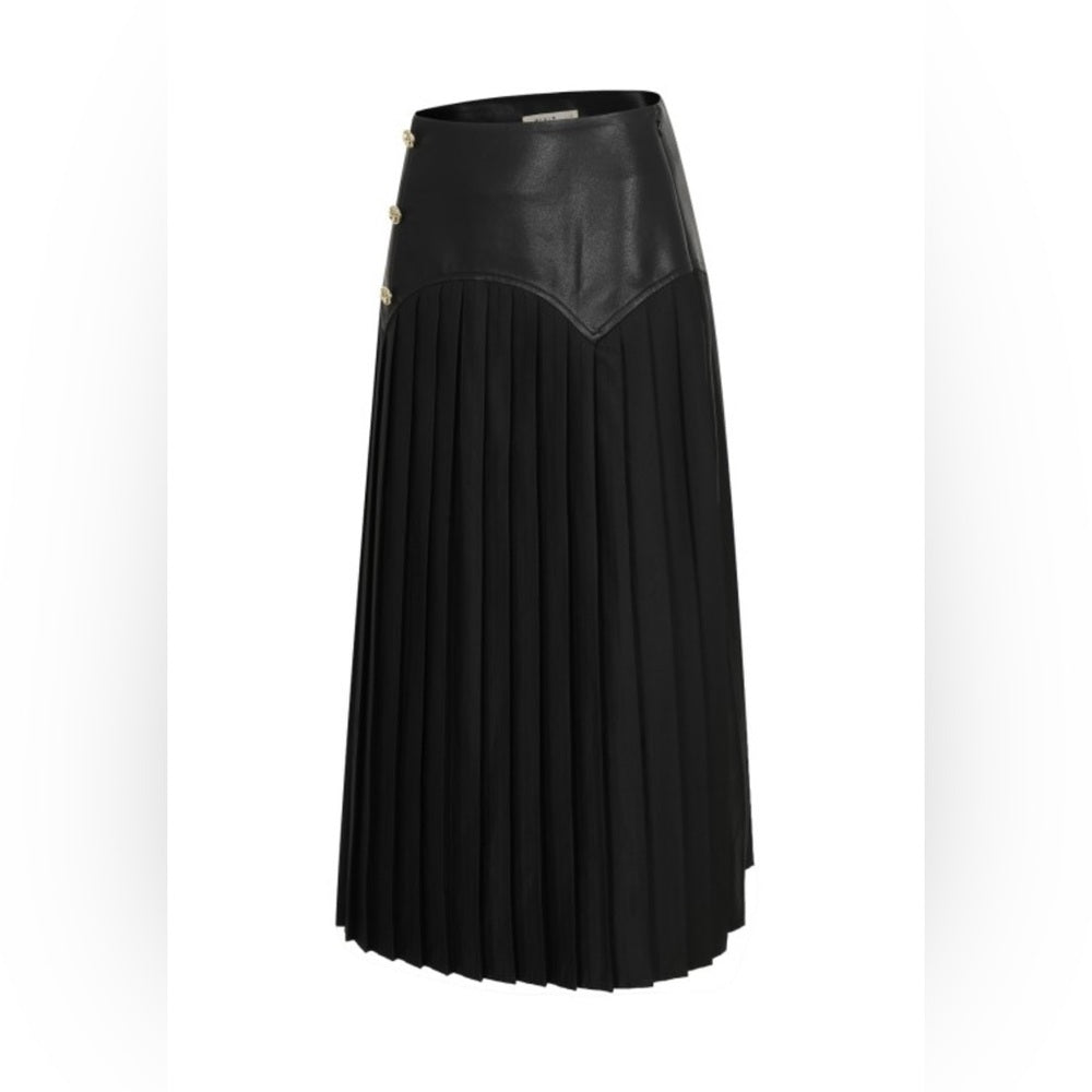 60’s Vibes Pleated Skirt- Black