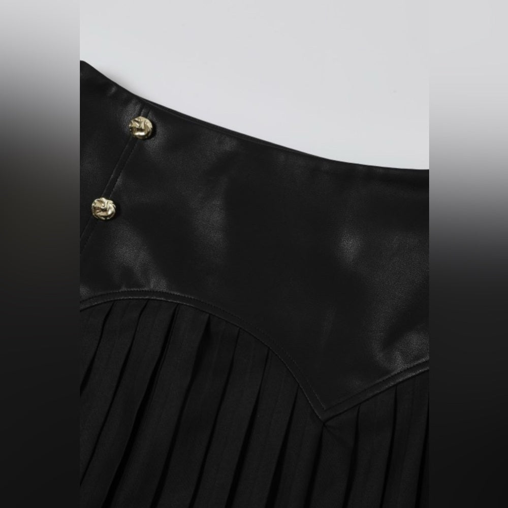 60’s Vibes Pleated Skirt- Black