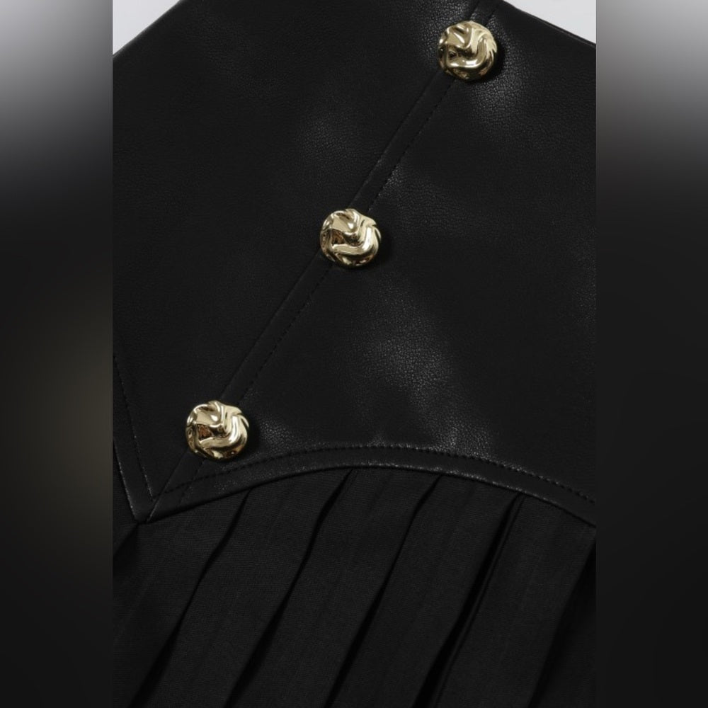 60’s Vibes Pleated Skirt- Black
